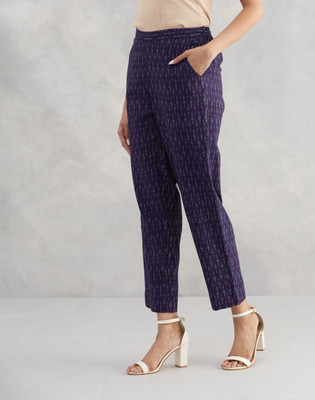 Fabindia Regular Fit Women Blue Trousers