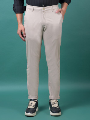 CRIMSOUNE CLUB Slim Fit Men Beige Trousers
