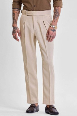 Snitch Slim Fit Men Beige Trousers