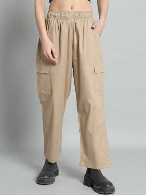 Nerre Relaxed Women Beige Trousers