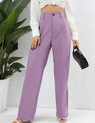 Zimli Regular Fit Women Purple Trousers