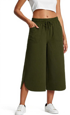 OUTZIDR Relaxed Women Green Trousers