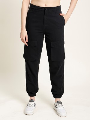 iVOC Regular Fit Women Black Trousers