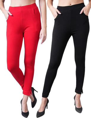 Eyba Comfort Fit Women Red Trousers