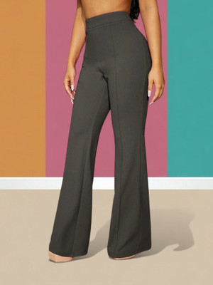 Squadfashion Loose Fit Women Grey Trousers