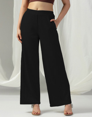 Selvia Relaxed Women Black Trousers