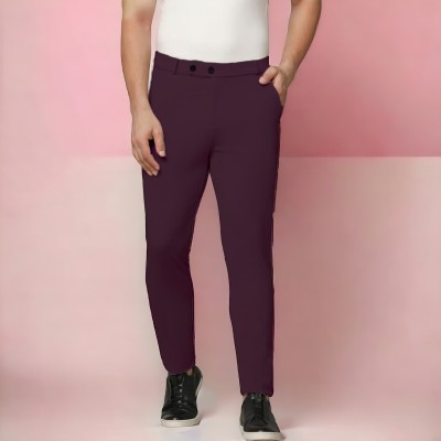 Vamikalifestyle Slim Fit Men Maroon Trousers