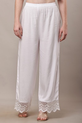 Sania Collections Regular Fit Women White Trousers