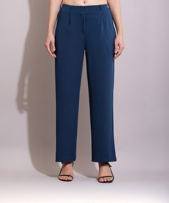 SQEW Loose Fit Women Blue Trousers