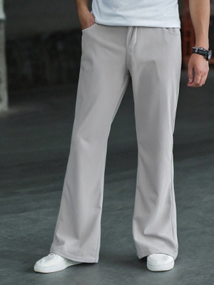 METRONAUT Flared Men Grey Trousers