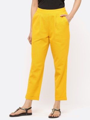 Jaipur Kurti Regular Fit Women Yellow Trousers