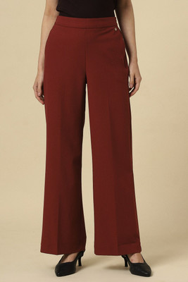 Allen Solly Regular Fit Women Maroon Trousers