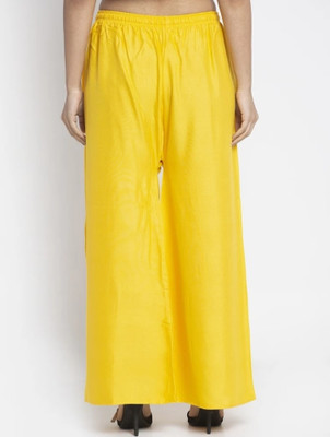 Kishori Creation Flared Women Yellow Trousers