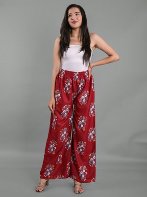 Apratim Relaxed Women Red Trousers