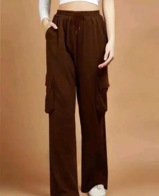 AVA Fashion Cargo Pants For Regular Fit Women Brown Trousers