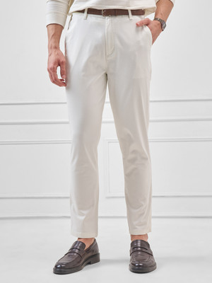 HIGHLANDER Slim Fit Men White Trousers