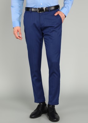 Louis Philippe Ath.Work Tapered Men Blue Trousers