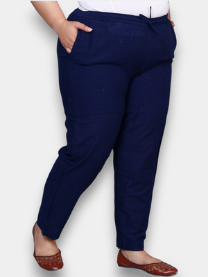 AAVONI Regular Fit Women Dark Blue Trousers