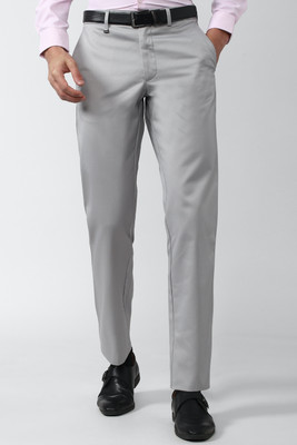 VAN HEUSEN Regular Fit Men Grey Trousers
