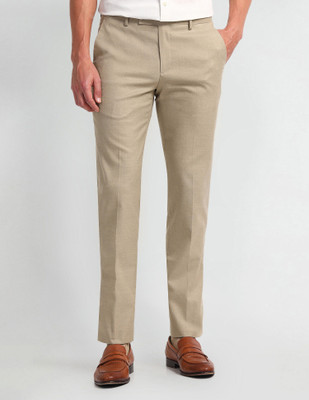 ARROW Regular Fit Men Beige Trousers
