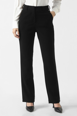 VAN HEUSEN Regular Fit Women Black Trousers
