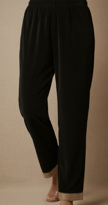 ETHNIQU Regular Fit Women Black Trousers