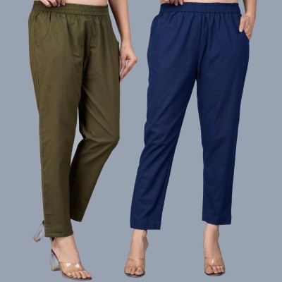 QuaClo Regular Fit Women Dark Green, Dark Blue Trousers