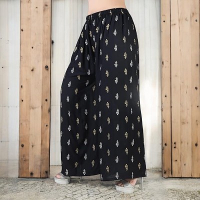 AFFLEON Flared Women Black Trousers