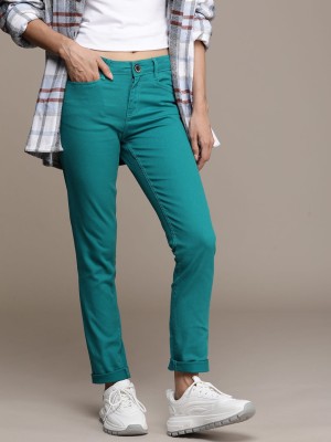 Roadster Slim Fit Women Blue Trousers