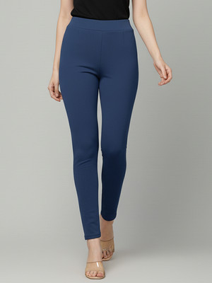 DTR FASHION Slim Fit Women Blue Trousers