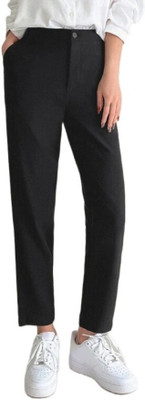 FNOCKS Slim Fit Women Black Trousers