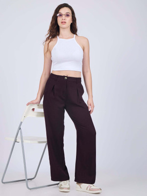 OUTZIDR Relaxed Women Purple Trousers