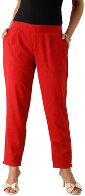 ZIBHI Regular Fit Women Red Trousers