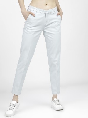 Tokyo Talkies Tapered Women Light Blue Trousers