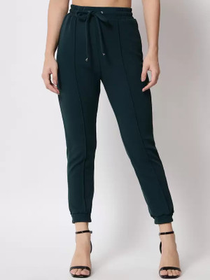 GLOWIC Relaxed Women Dark Green Trousers