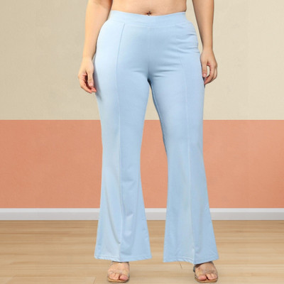 Anitafashion Loose Fit Women Light Blue Trousers
