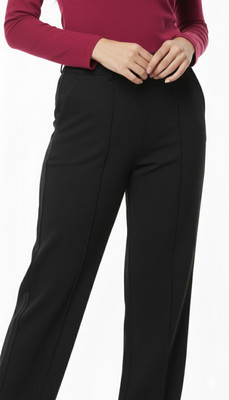 BD Traders Straight Fit Women Black Trousers