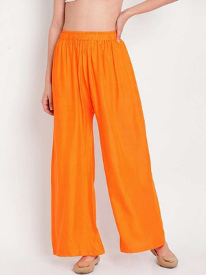 GOODZHUB Regular Fit Women Orange Trousers