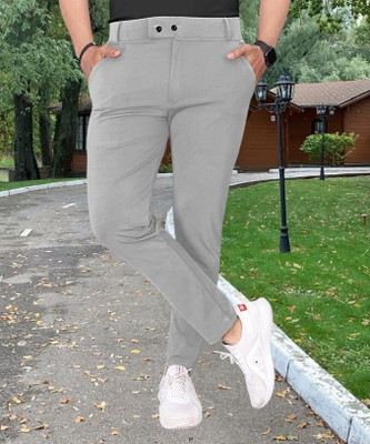 THE PVR CLOTHING Straight Fit Men Grey Trousers