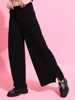 Tokyo Talkies Regular Fit Women Black Trousers
