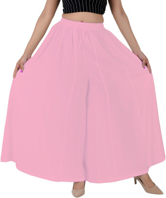Rajvila Flared Women Pink Trousers