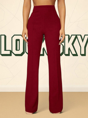 nitafashion Loose Fit Women Maroon Trousers