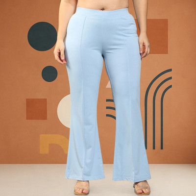 Anitafashion Loose Fit Women Light Blue Trousers