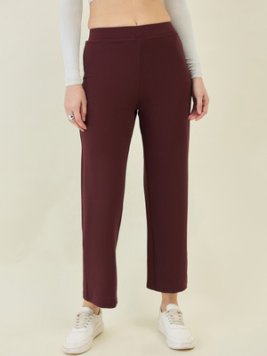 AAYU Flared Women Maroon Trousers