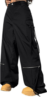 Leriya Fashion Loose Fit Women Black Trousers