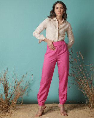 RAREISM Regular Fit Women Pink Trousers