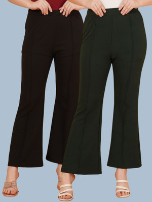 Kintu Parantu Regular Fit Women Black, Green Trousers