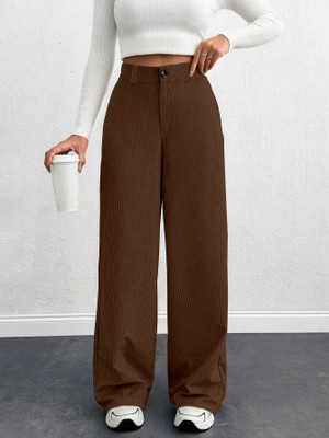 Rajovati Loose Fit Women Brown Trousers