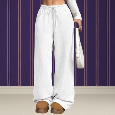 Jenil Fashion Relaxed Women White Trousers