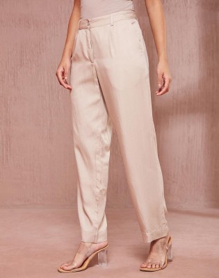 Fabindia Regular Fit Women Beige Trousers